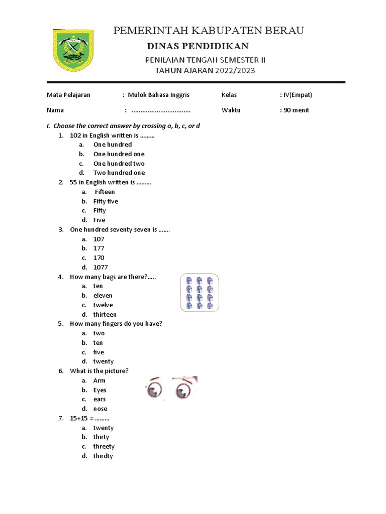 Uts B Inggris Kelas 4 Pdf