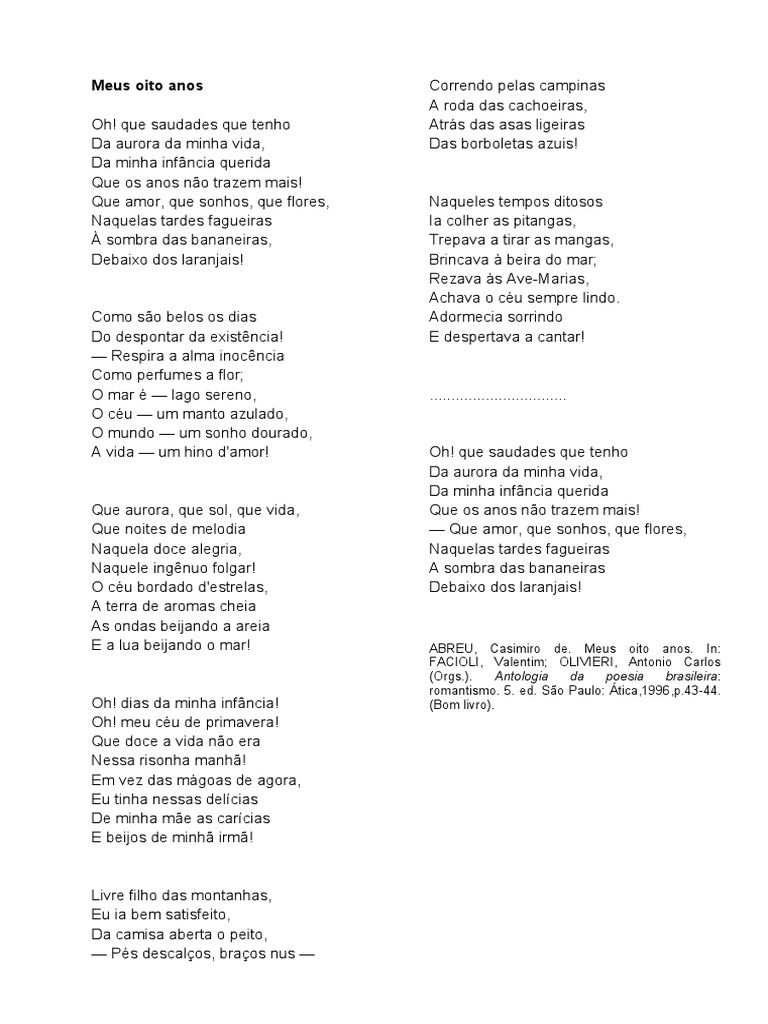 Poema de Casimiro de Abreu | PDF
