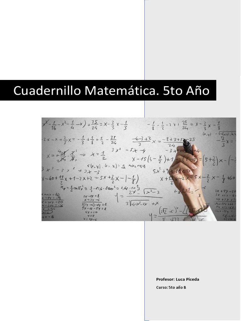 Cuadernillo de Matemática 5to Año B | PDF | Asíntota | Matriz (Matemáticas)