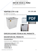 Ventus CTV-110 - Importacion de Eeuu A Peru