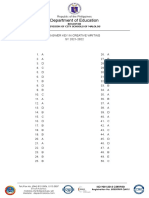 Creative Writing Answer Key for Malolos Schools