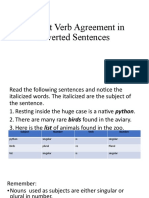 Subject Verb Agreement in Inverted Sentences