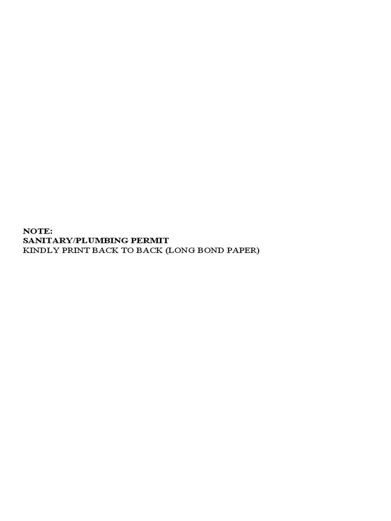Sanitary Plumbing Permit Application | PDF | Plumbing | Sink