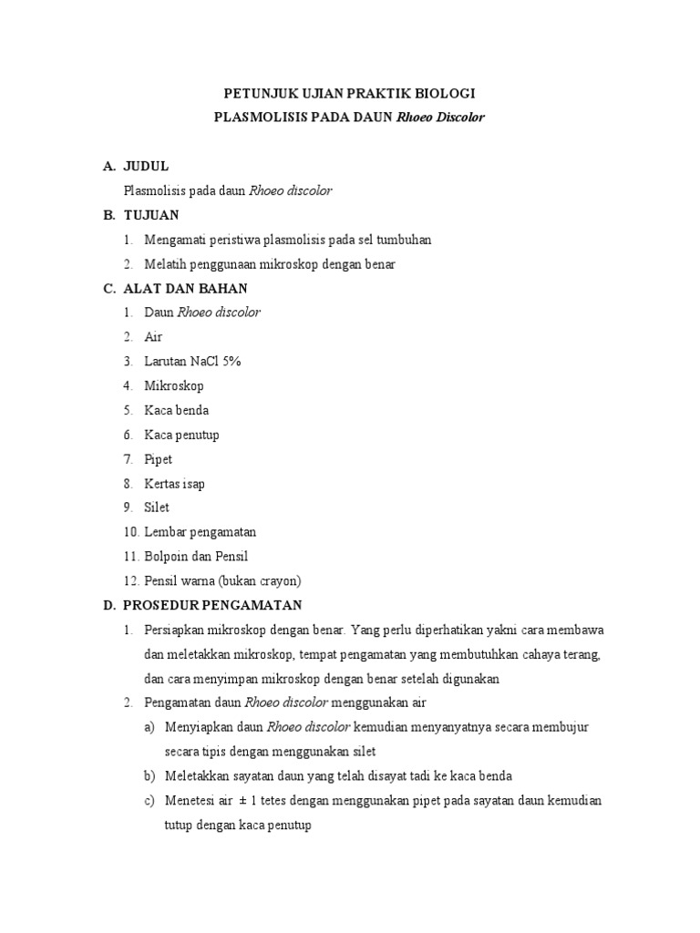 Panduan Uprak Biologi | PDF