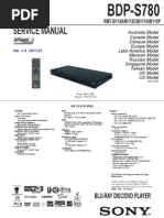 Sony BDP-S780 Blu-Ray Player Service Manual