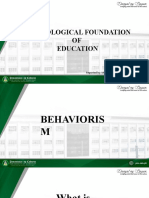 Behaviorism Cognitivism