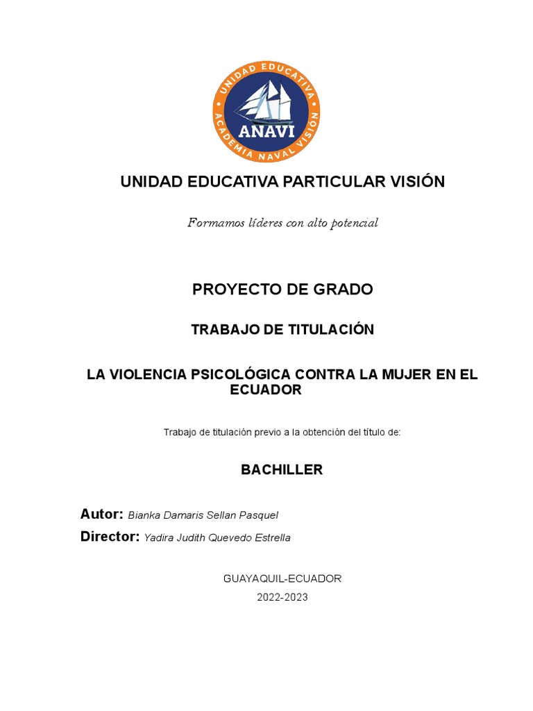 Unidad educativa particular visi n bia pdf la violencia contra las