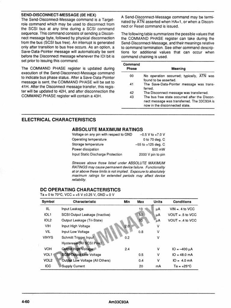 AM33C93A SCSIBus Interface Controller Timing 1 PDF Computer