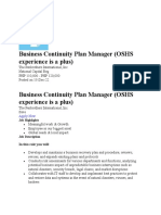 Business Continuity Plan Manager