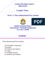 Week 9 - Three Dimensional Force Systems 1