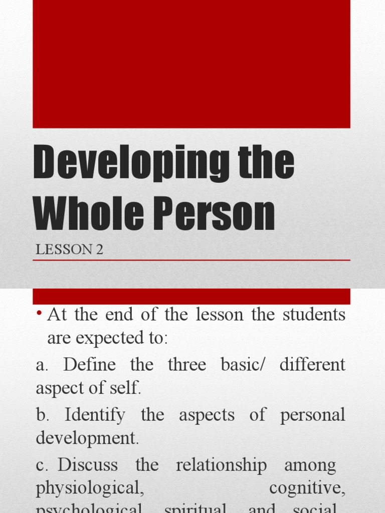 Holistic Development of the Self | PDF | Feeling | Knowledge