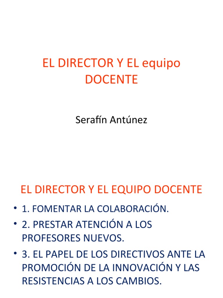 EL DIRECTOR Y EL equipo DOCENTE PDF