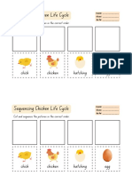 Cut and Paste Sequencing Chicken Life Cycle Worksheet PDF
