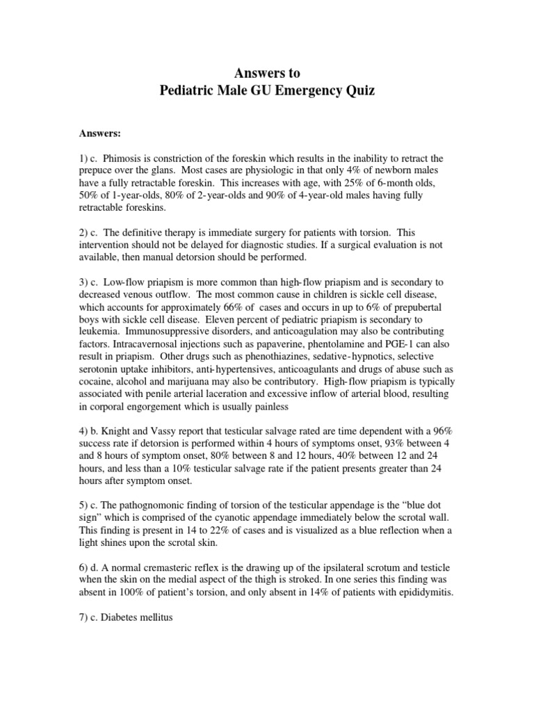 Quiz 9 Answers PDF Clinical Medicine Medical Specialties