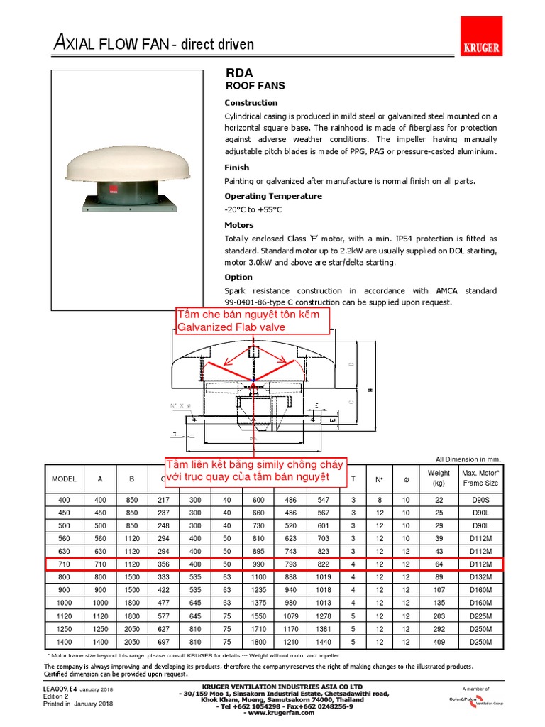 Axial Flow Fan Specifications Catalogue | PDF | Building Engineering ...