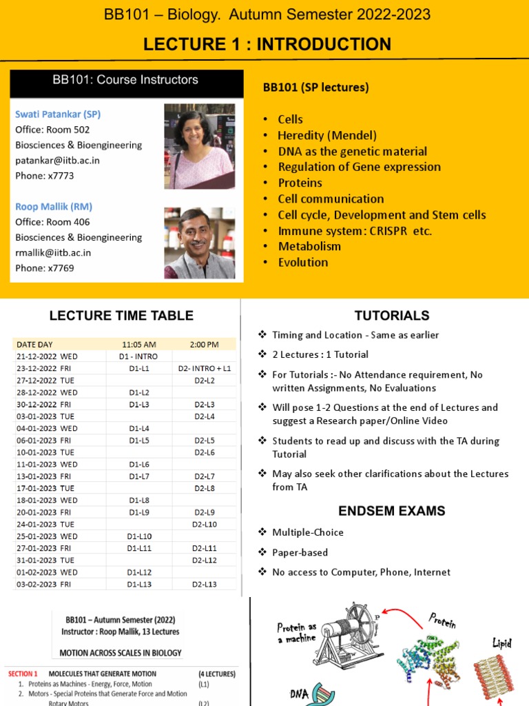 BB101 RM Sec1 Lec1 | PDF | Physical Sciences | Biology
