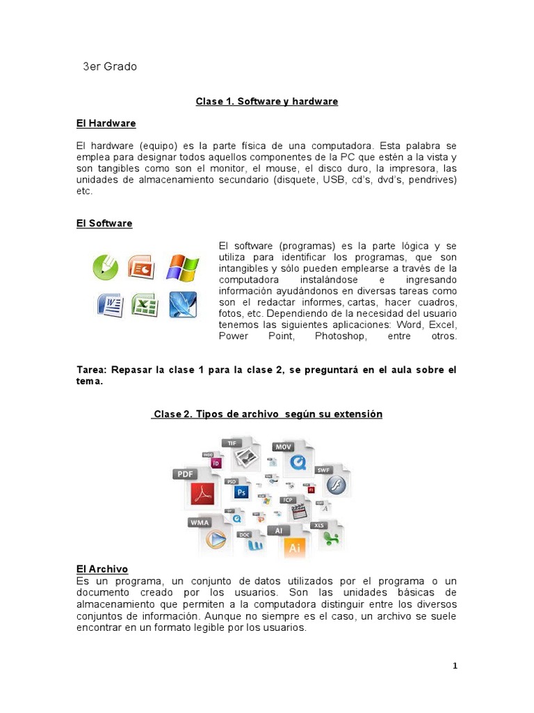 Hardware y Software para Tercer Grado | PDF | Microsoft PowerPoint ...