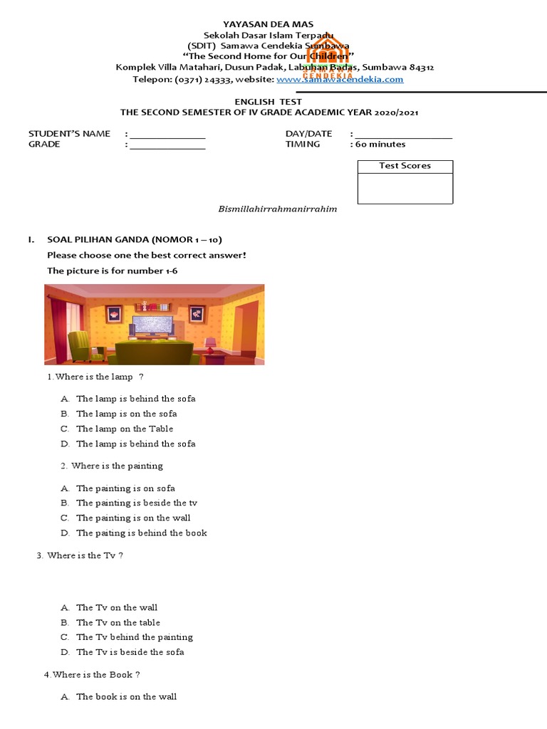 Soal Uh English Level 4 Pdf Indonesia Indonesian People