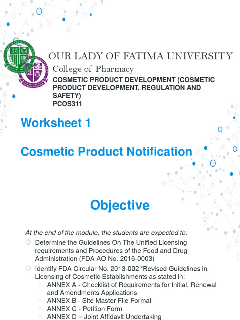 FDA Cosmetic Product Notification Guide | PDF | Cosmetics | Food And ...