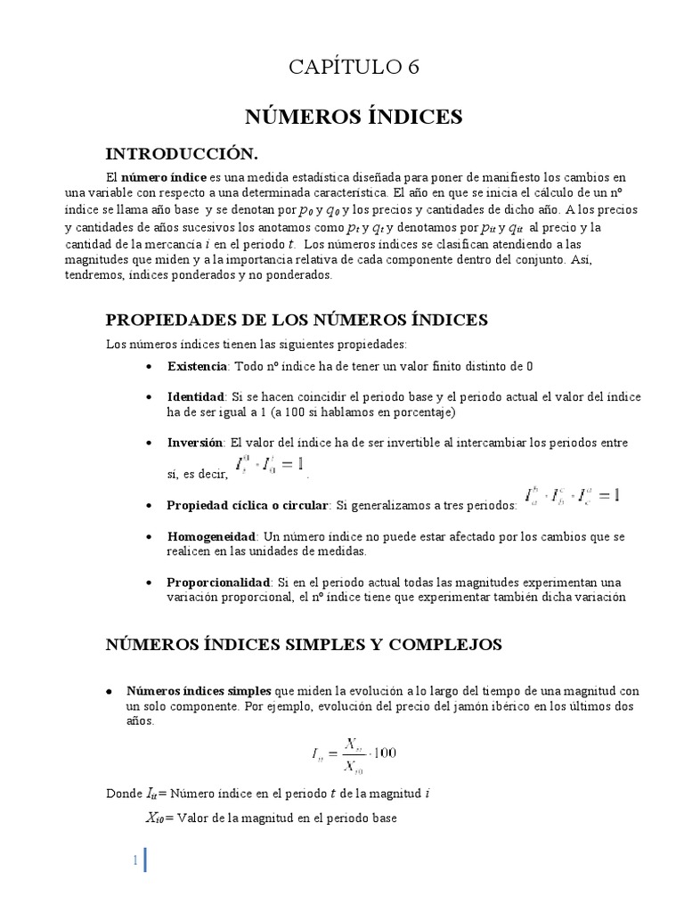 Cálculo y Tipos de Números Índices | PDF | Índice de precios al ...