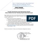 201 Surat Edaran Permohonan Surat Rekomendasi Dekan SITH ITB v.1.0 1 PDF