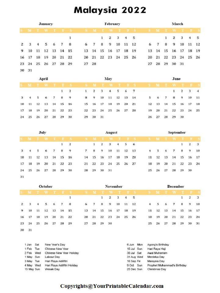 PRINTABLE CALENDAR 2026 MALAYSIA PUBLIC HOLIDAY PDF DOWNLOAD 2022 intelligence overview
