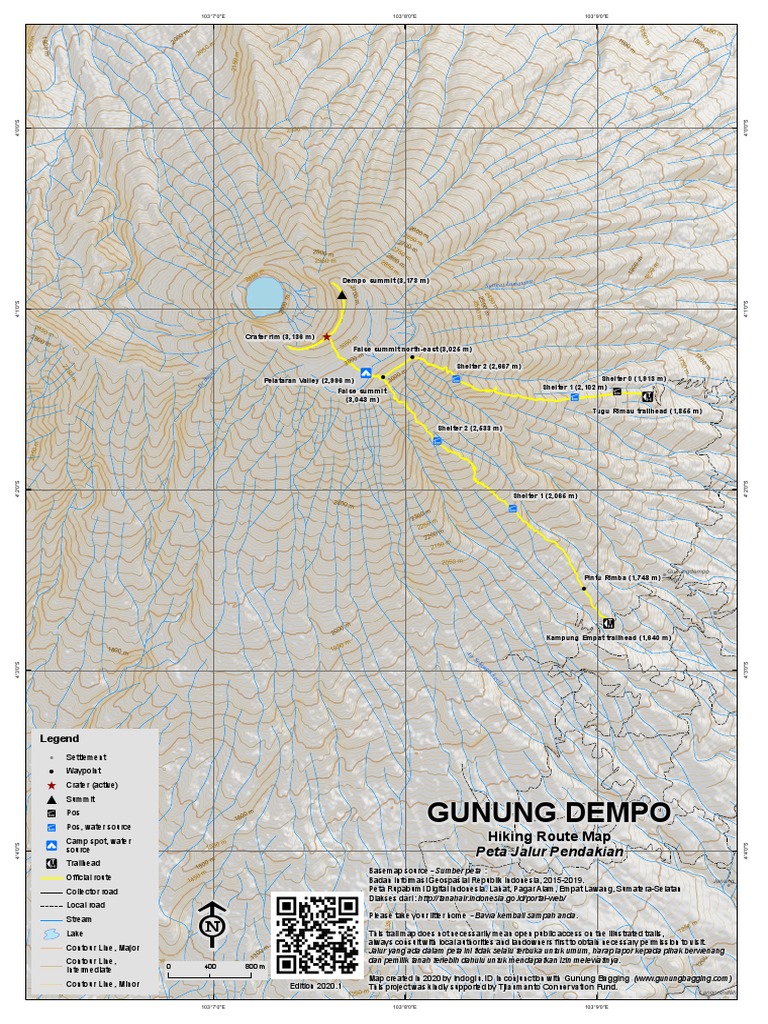 Peta Jalur Pendakian Gunung Dempo | PDF | Cartography | Geographical ...