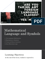 Mathematical Language and Symbols Guide