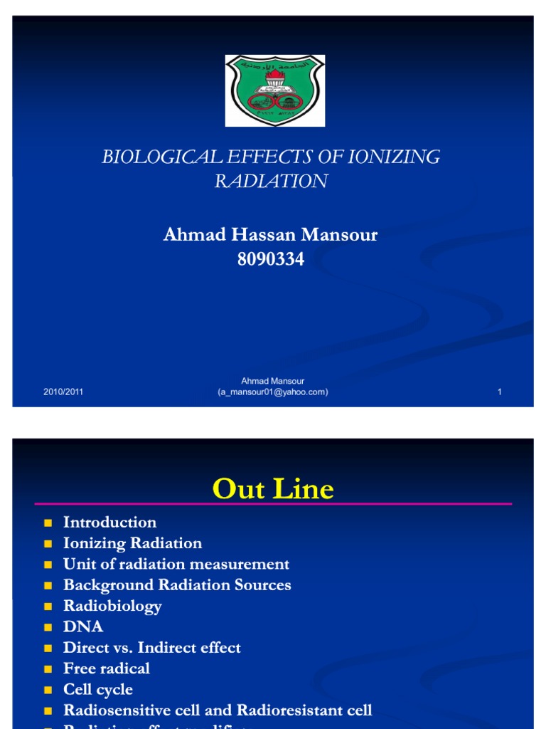 Biological Effects of Ionizing Radiation | PDF | Ionizing Radiation ...
