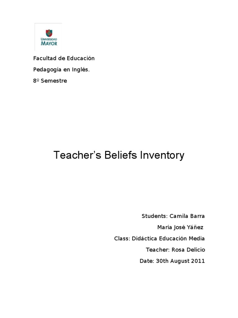 Teacher Beliefs on ESL Instruction Analysis | PDF | English Language ...