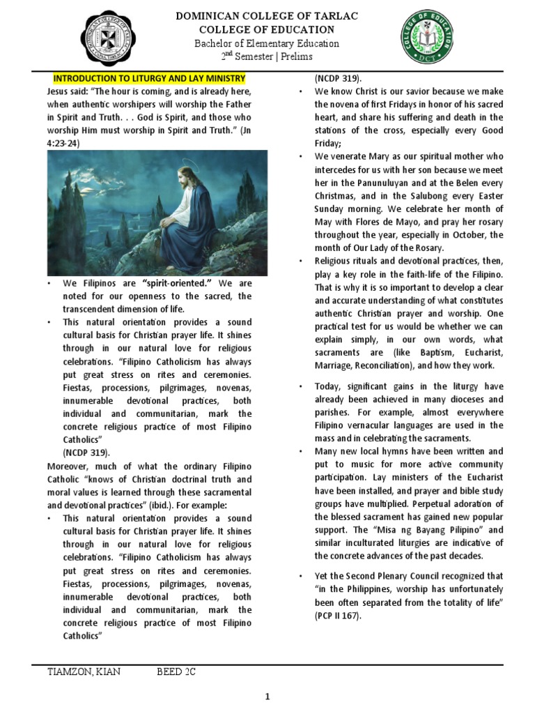 Liturgy and Lay Ministry in Filipino Culture | PDF | Sacraments | Eucharist