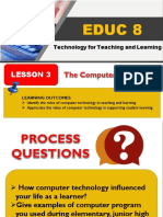 Computer Technology Roles in Teaching and Learning