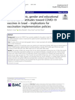 A Study of Ethnic Gender and Educational Differences in Attitudes Toward COVID19 Vaccines in Israel Implications For Vaccination Implementation Policiesisrael Journal of Health Policy Research PDF