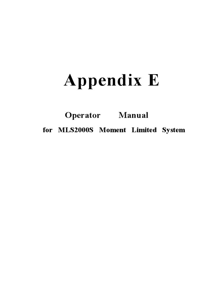 MLS2000S Operator Manual for Cranes | PDF | Parameter (Computer ...