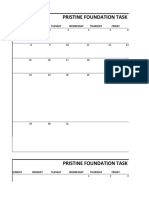 Pristine Foundation monthly tasks calendar