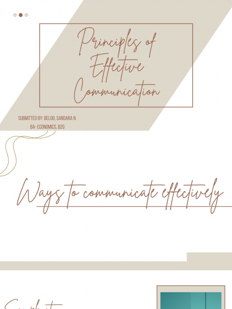 Principles of Effective Communication | PDF