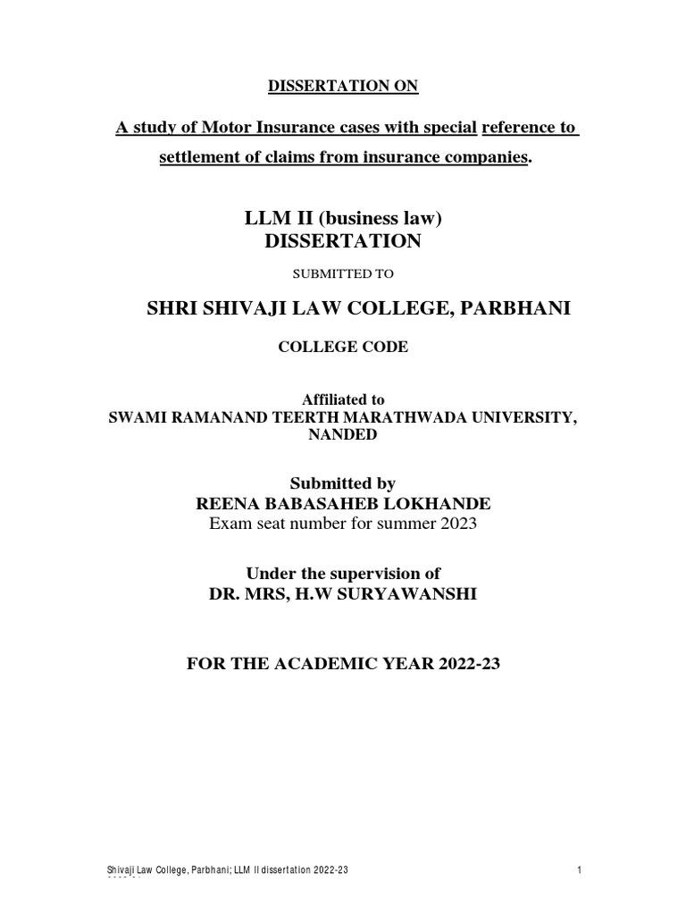 Motor insurance claims settlement process and its impact pdf