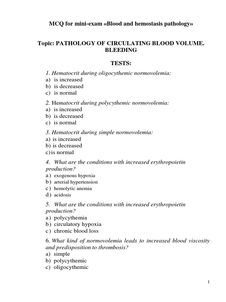 Blood and Hemostasis Pathology PDF | PDF | Coagulation | White Blood Cell