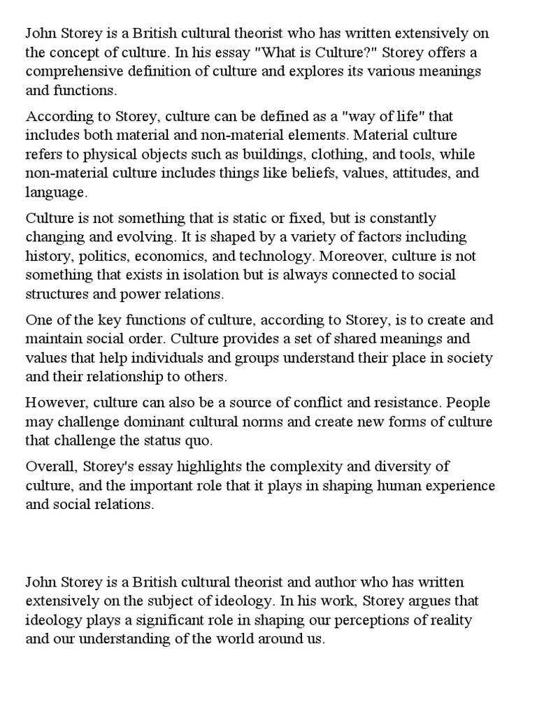 John Storey Is A British Cultural Theorist Who Has Written Extensively