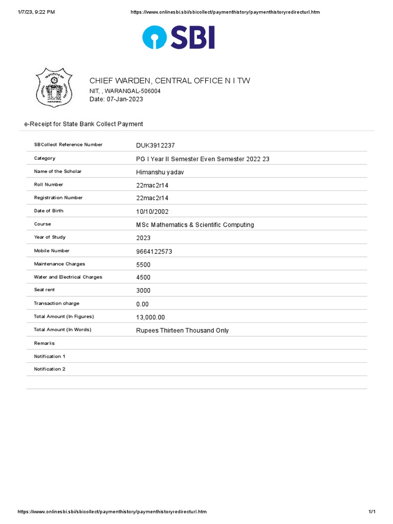 Payment Slip PDF