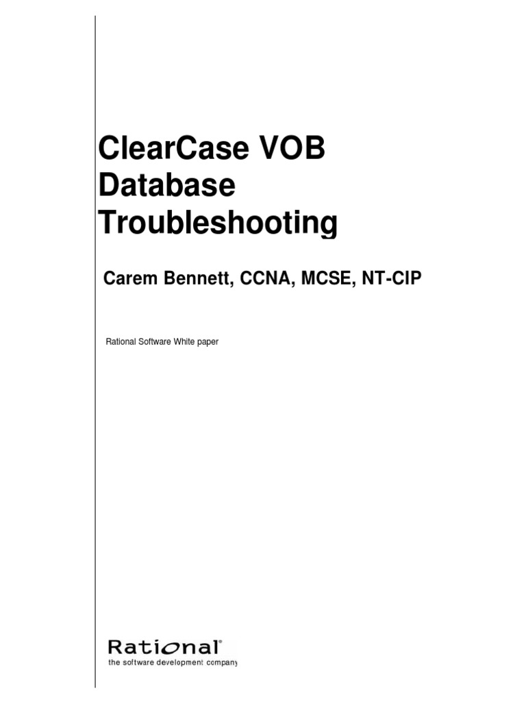 Silo Tips Clearcase Vob Database Troubleshooting Carem Ccna