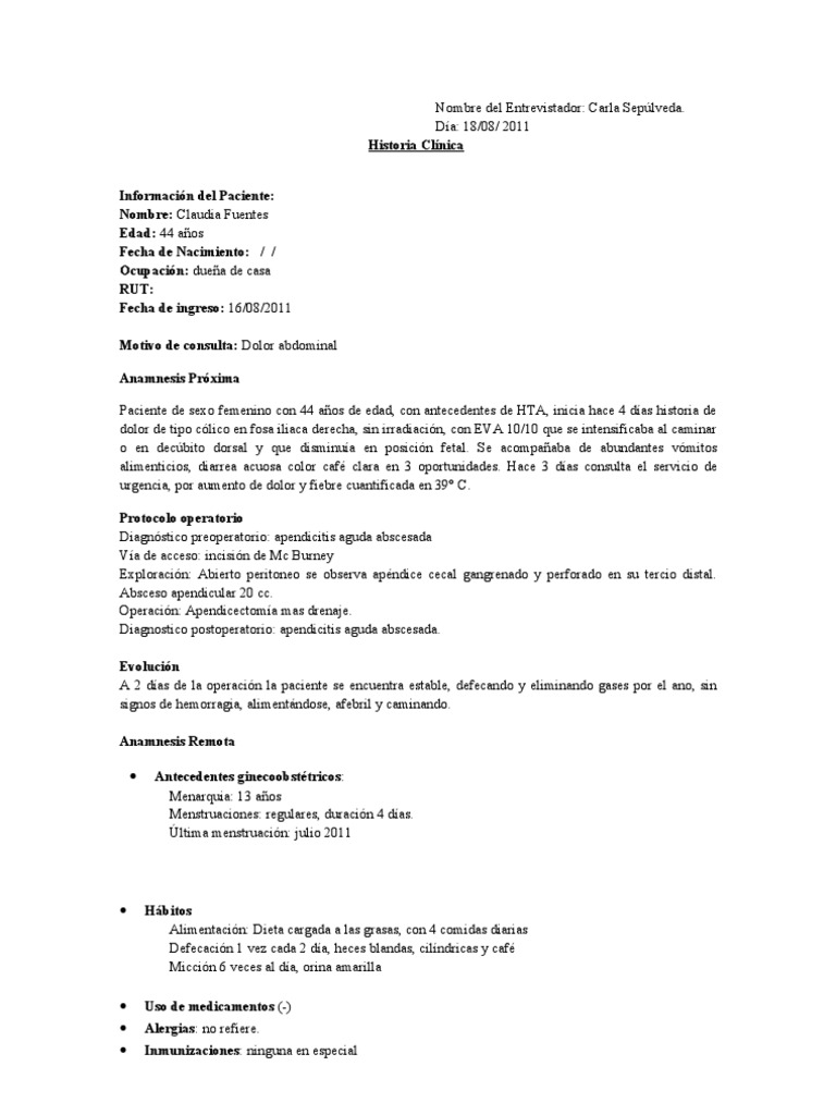 Protocolo Operatorio Apendicitis Anatomia Medicina Clinica