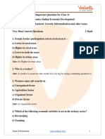 Important Questions For CBSE Class 11 Indian Economic Development PDF