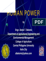 Human Power Consumption for Farming Activities