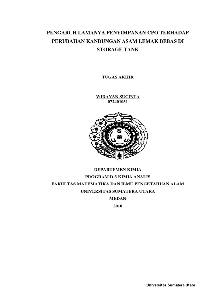 Pengaruh Penyimpanan CPO terhadap ALB | PDF