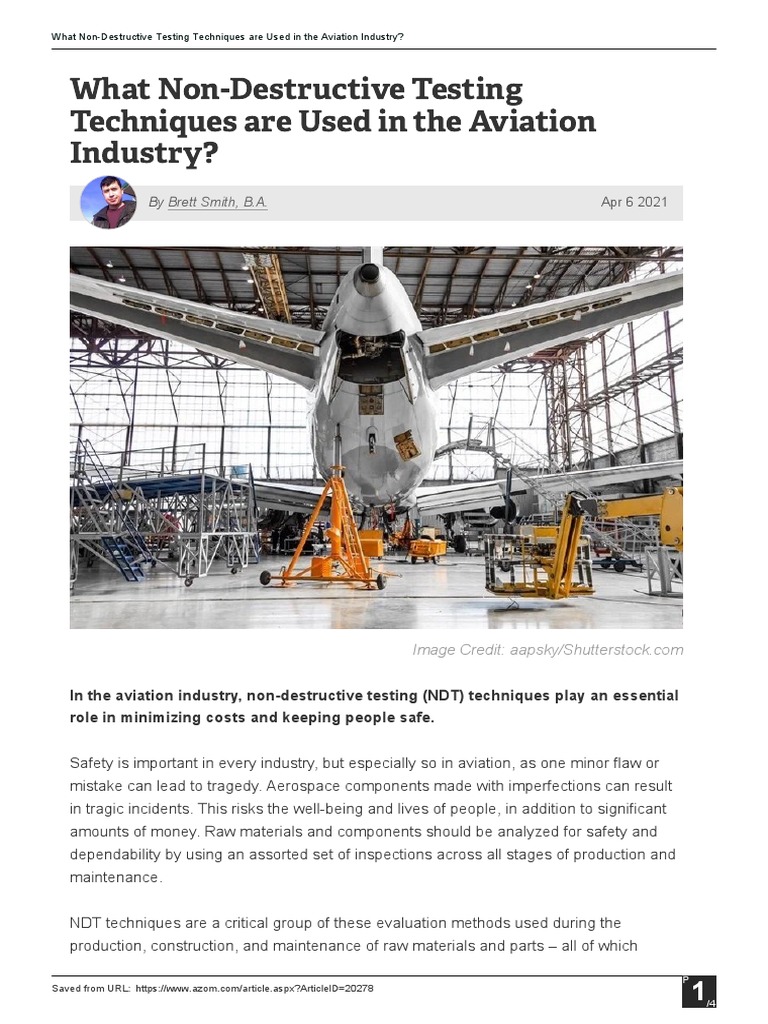 NDT Techniques in Aviation Safety | PDF | Nondestructive Testing ...