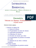 Matemática Essencial - Geometria - Vetores No Espaço Tridimensional