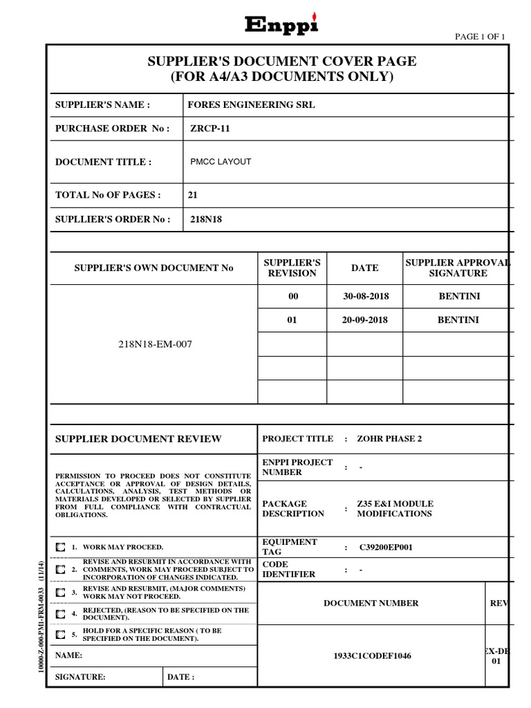 D99-0001-REV-01 PMCC LAYOUT 1933C1CODEF1046 - EXDE01 (No Instrument ...