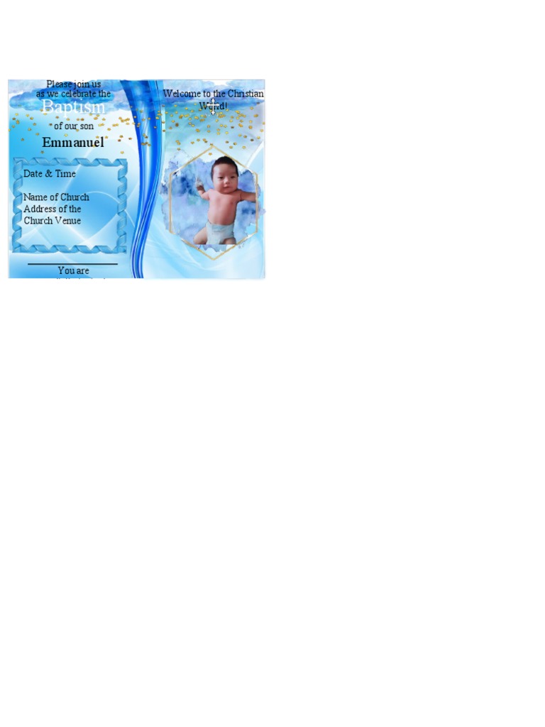 Emmanuel's Baptism Invitation | PDF