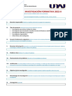 Esquema de Proyecto de Investigación Formativa 2022-Ii - Fipi PDF